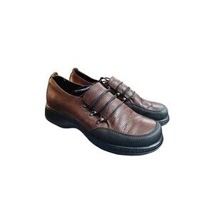 Dansko Shoes Janika size 40, 9.5 Brown Leather Chunky Platform Y2K Oxfords